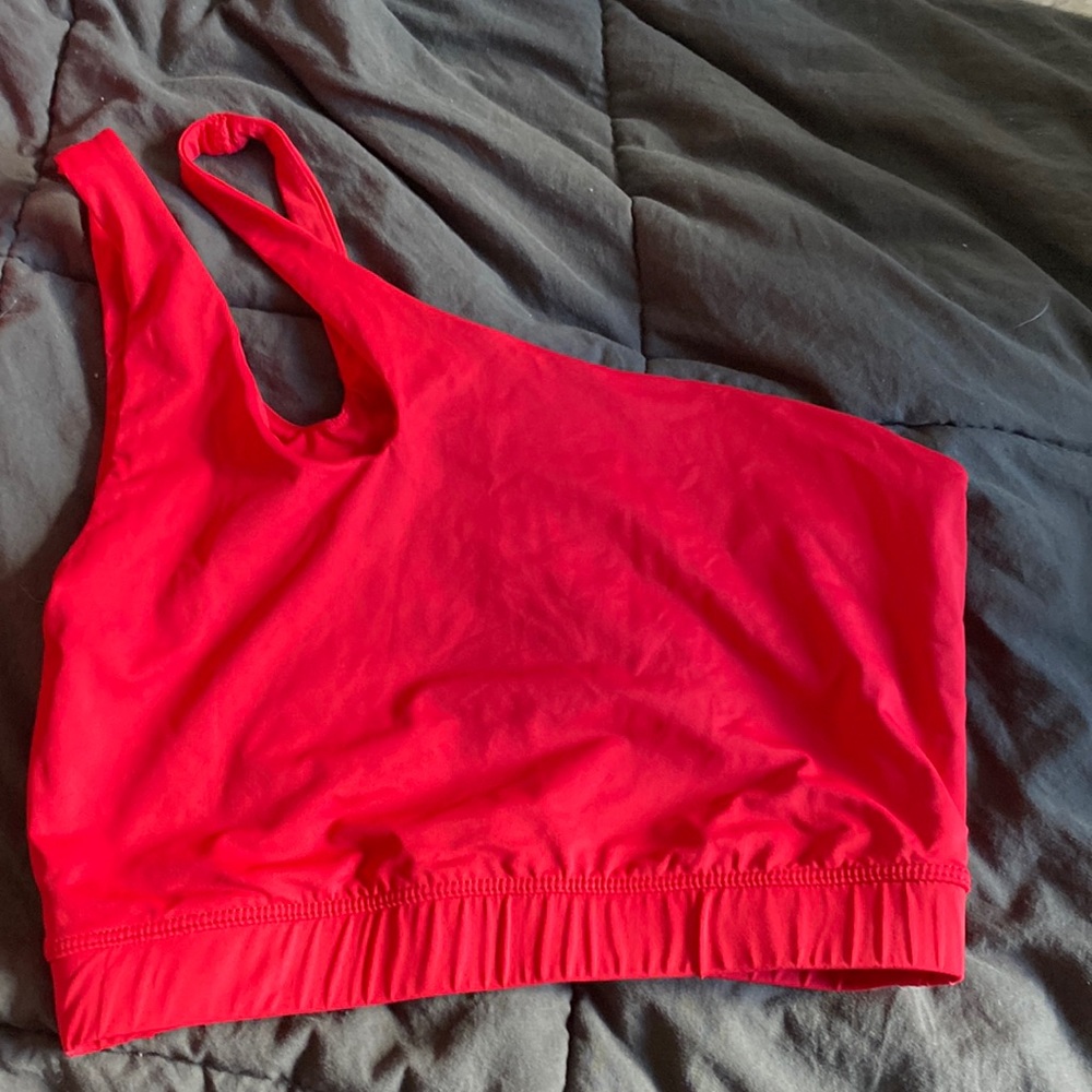 Garage one shoulder red crop top